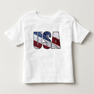 USA in Red White and Blue American Patriotic Flag Toddler T-Shirt