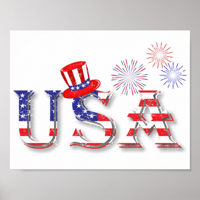 USA in Stars and Stripes Poster (Front)
