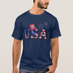 USA in Stars and Stripes T-Shirt