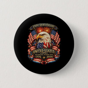 Usa Independence 250th Anniversary 1776 2026 Patri 6 Cm Round Badge