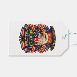 USA Independence 250th Anniversary 1776 2026 Patri Gift Tags