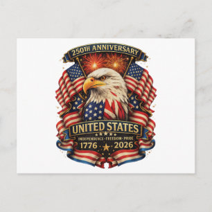 USA Independence 250th Anniversary 1776 2026 Patri Postcard