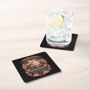 USA Independence 250th Anniversary 1776 2026 Square Paper Coaster
