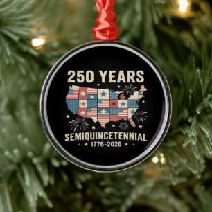 usa independence 250th anniversary metal ornament