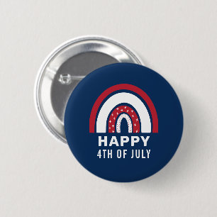 USA Independence Day 4th Of July American Rainbow 6 Cm Round Badge