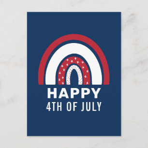 USA Independence Day 4th Of July American Rainbow Holiday Postcard