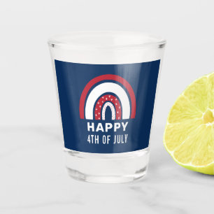 USA Independence Day 4th Of July American Rainbow Shot Glass
