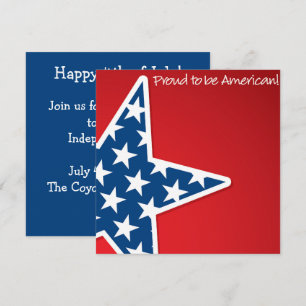 USA Independence Day 4th of July Custom Invitation
