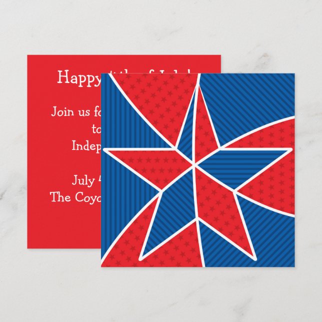 USA Independence Day 4th of July Invitation (Front/Back)