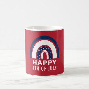 USA Independence Day American Rainbow 4th Of July Coffee Mug
