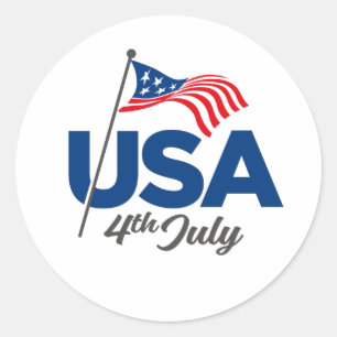 USA Independence Day Classic Round Sticker
