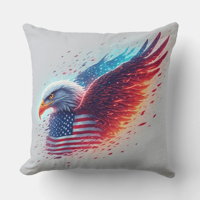 USA Independence Day Eagle Design Cushion (Front)