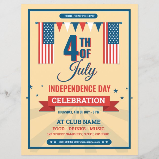 Usa Independence Day Flyer Template (Front)