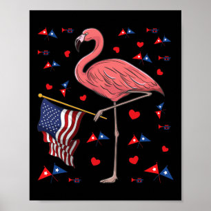 Usa Independence Day July 4th American Flag Pink F Poster