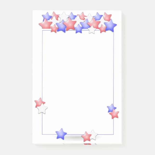 USA Independence Day Patriotic Stars American Post-it Notes (Front)