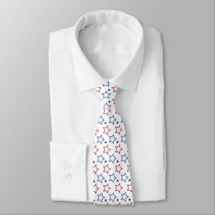 USA Independence Day Patriotic Stars PatterN Tie