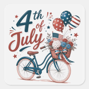 USA Independence Day Square Sticker