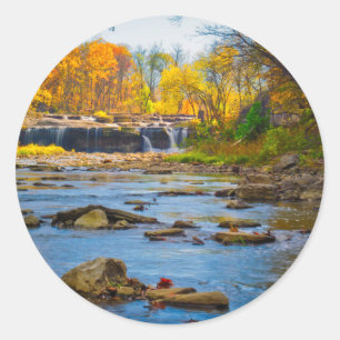 USA, Indiana. Cataract Falls State Recreation Classic Round Sticker