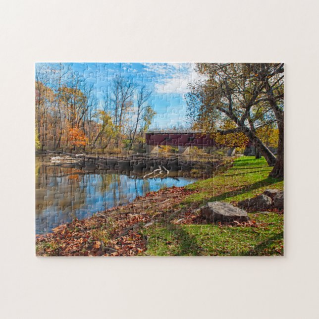USA, Indiana, Cataract Falls State Recreation Jigsaw Puzzle (Horizontal)