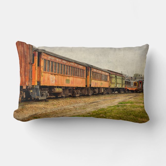 USA, Indiana. The North Mudson Railroad Museum Lumbar Cushion (Front)