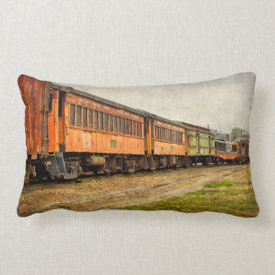 USA, Indiana. The North Mudson Railroad Museum Lumbar Cushion