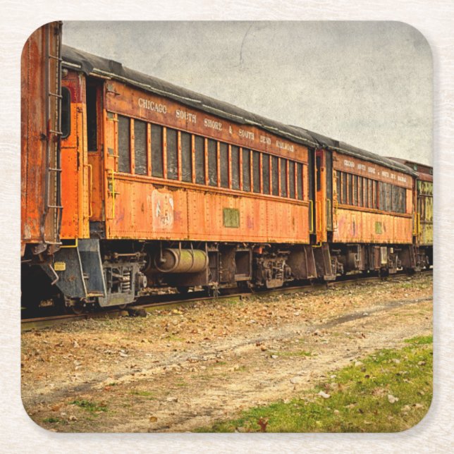 USA, Indiana. The North Mudson Railroad Museum Square Paper Coaster (Front)