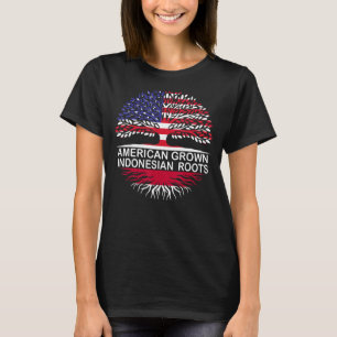 USA & Indonesia Flags American Grown Indonesian Ro T-Shirt