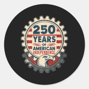 Usa Industry - 250 Years Of American Independence  Classic Round Sticker