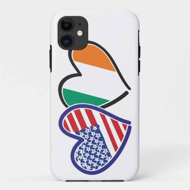 USA Ireland Heart Flags Case-Mate iPhone Case (Back)