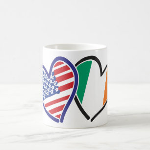 USA Ireland Heart Flags Coffee Mug