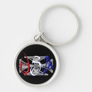 USA Iron Cross Keychain