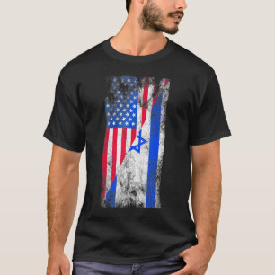 Usa Israel Flags United States Of America Israeli  T-Shirt