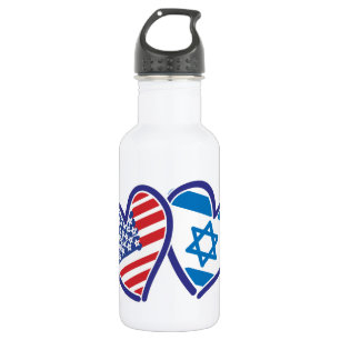 USA Israel Heart Flag 532 Ml Water Bottle