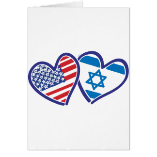 USA Israel Heart Flags