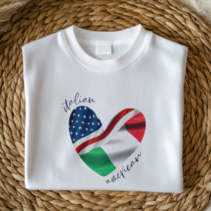 USA Italy Flag Heart   Italian American Pride T-Shirt