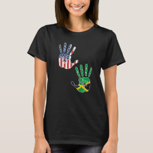 USA Jamaica Handprint Flag Proud Heritage Jamaican T-Shirt