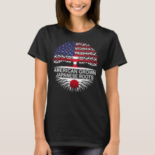 USA & Japan Flags American Grown Japanese Roots T-Shirt