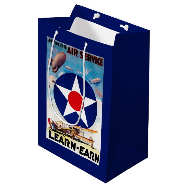 USA - Join the Air Service Learn-Earn Medium Gift Bag (Front Angled)