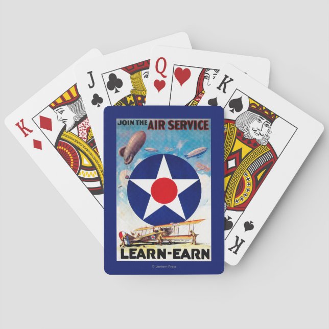 USA - Join the Air Service Learn-Earn Playing Cards (Back)