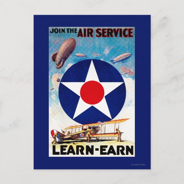 USA - Join the Air Service Learn-Earn Postcard (Front)
