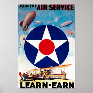 USA - Join the Air Service Learn-Earn Poster