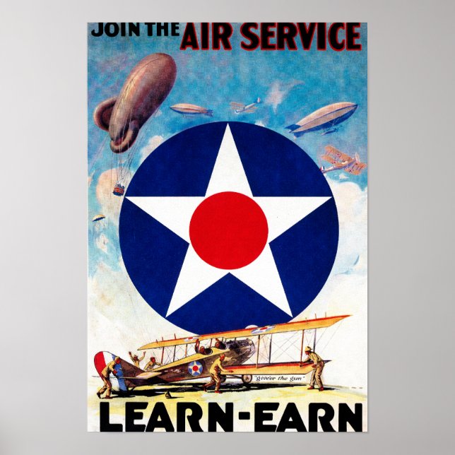 USA - Join the Air Service Learn-Earn Poster (Front)