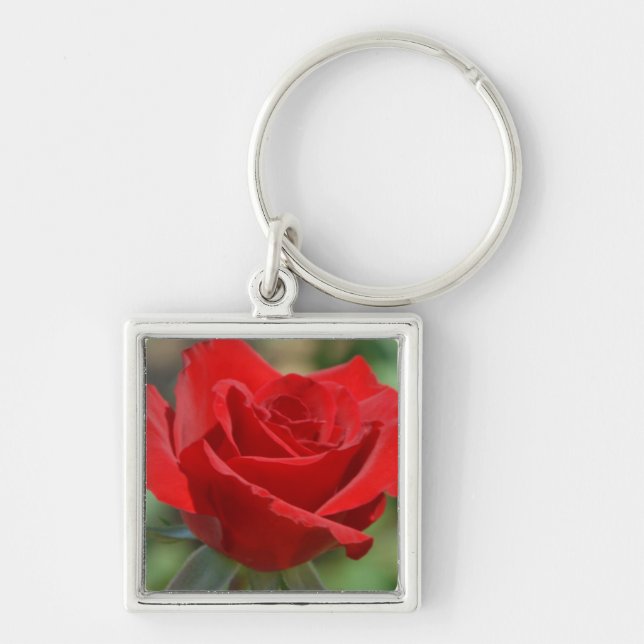 USA, Kansas, Red Rose Key Ring (Front)