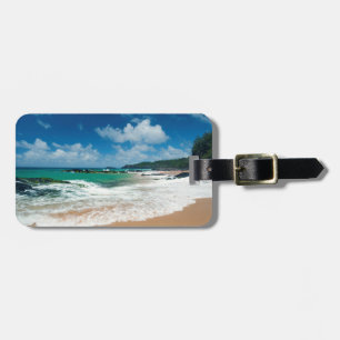 USA, Kauai, Hawaii. A Woman Strolls The Rocks Luggage Tag