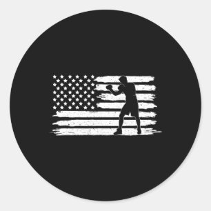 Usa Kickboxing Gloves American Flag Mma Gear Fight Classic Round Sticker