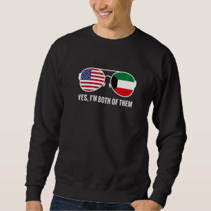 Usa Kuwait Flag Sunglasses Kuwaiti Americans Sweatshirt