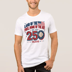 USA Land Of The Free Baseball 250 Years Design Tri-Blend Shirt