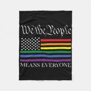 Usa Lgbtq Equality We The People Means Everyone Ga Fleece Blanket