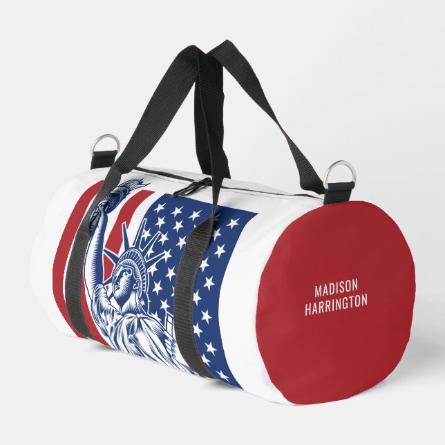 USA Liberty custom name Duffle Bag (Left Corner)