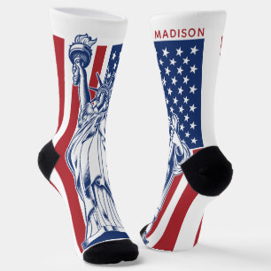USA Liberty custom name Socks